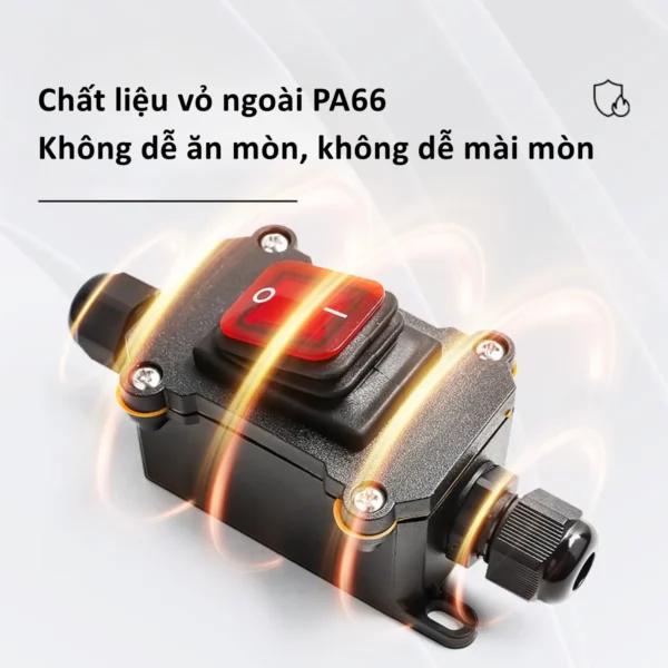 Hộp công tắc treo dây ngoài trời bật/tắt 1 đầu có LED đỏ IP65 chống nước – FSH711-1RS