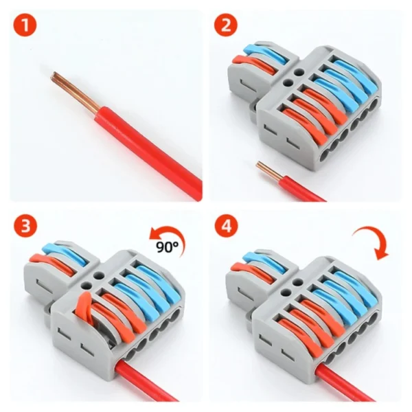 Cút nối nhanh dây điện 2 đầu vào 4 đầu ra – LT-422