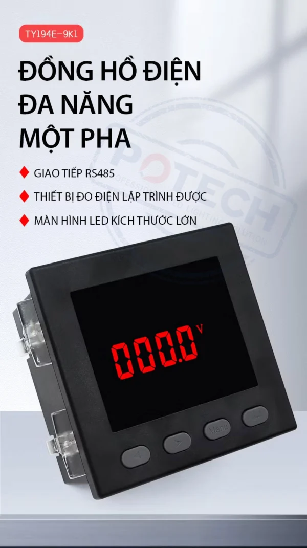 Đồng hồ đo công suất đa năng 1 pha TY19E-9K1 – cổng kết nối RS485