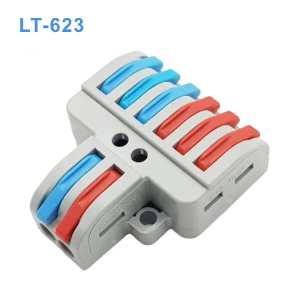 Cút nối nhanh dây điện 2 đầu vào 6 đầu ra – LT-623