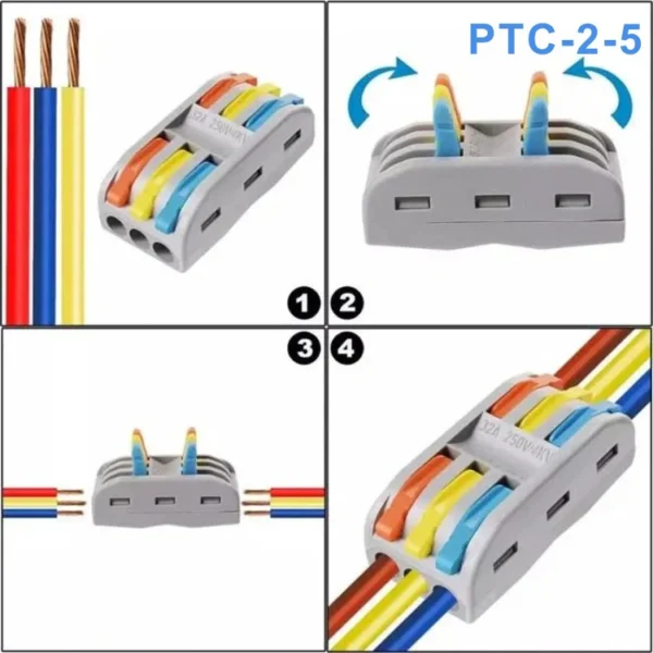 Cút nối nhanh dây điện PTC-2-5