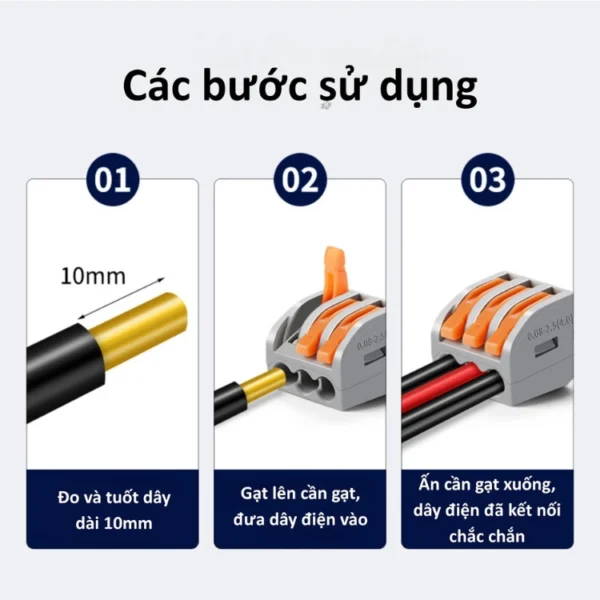 Cút nối nhanh dây điện PCT-213