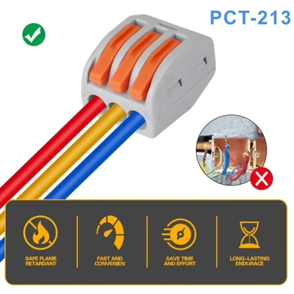 Cút nối nhanh dây điện PCT-213