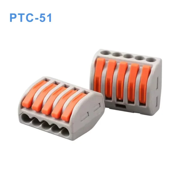 Cút nối nhanh dây điện PTC-51 loại 5 cổng 1 hàng
