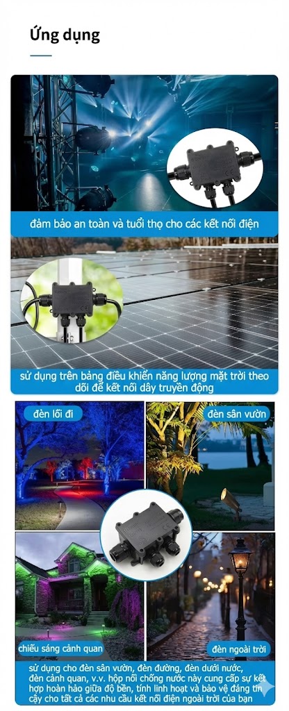 Hộp nối FSH713 4 đầu IP68 – Vít inox 304, chống nước, 450V/24A