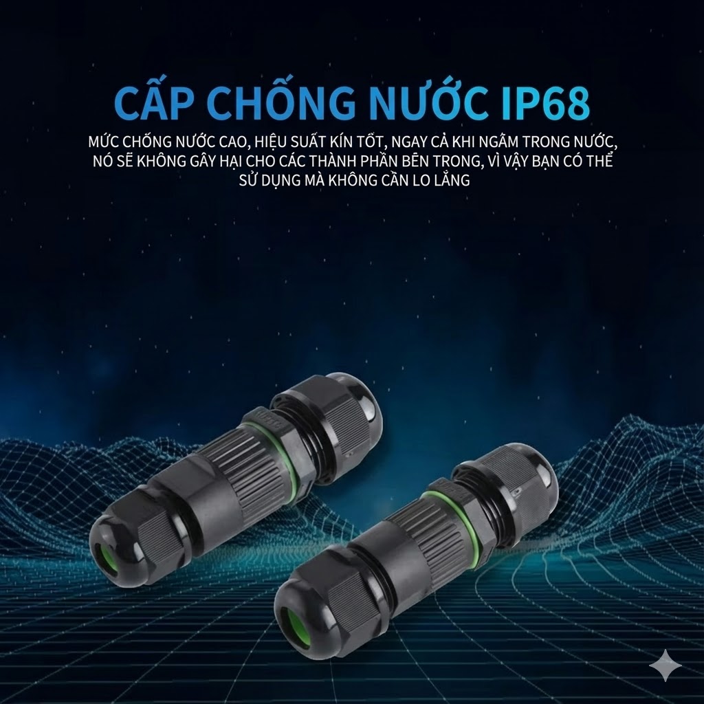 Đầu nối chống nước FSH715X-3 IP68 – 3 pin