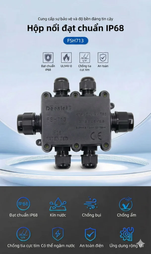 Hộp nối FSH713 6 đầu IP68