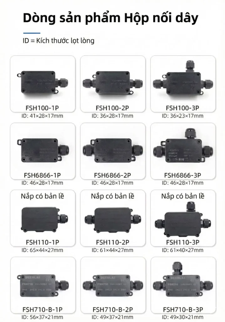 Hộp nối FSH713 6 đầu IP68