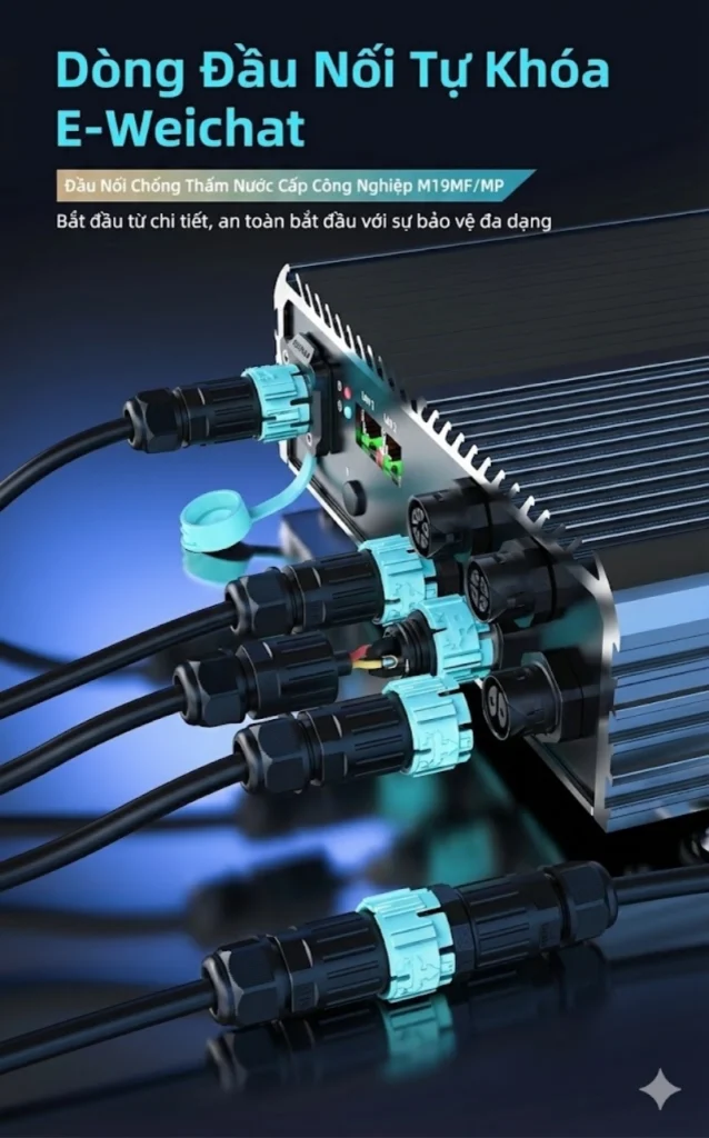 Đầu nối dây chống nước EW-M19MF đực cái 2 pin IP68