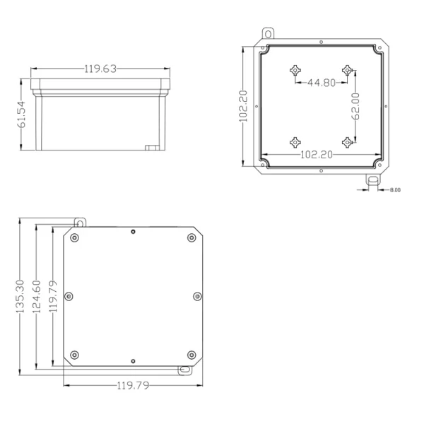 Bản vẽ kỹ thuật hộp nối dây điện FSH716-A IP68