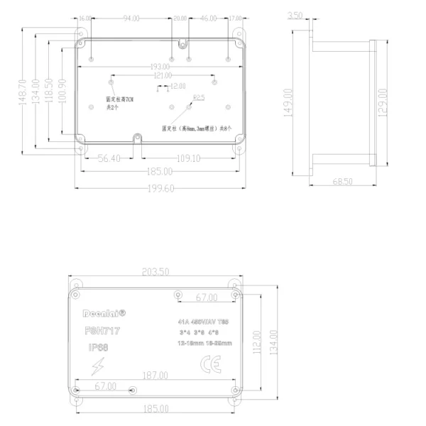 Bản vẽ kỹ thuật hộp nối FSH717