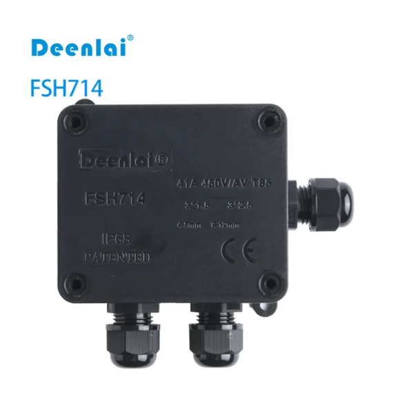 Hộp nối FSH714 (3-cổng) IP68 – Vít inox 304, hỗ trợ PG7, PG9, M20