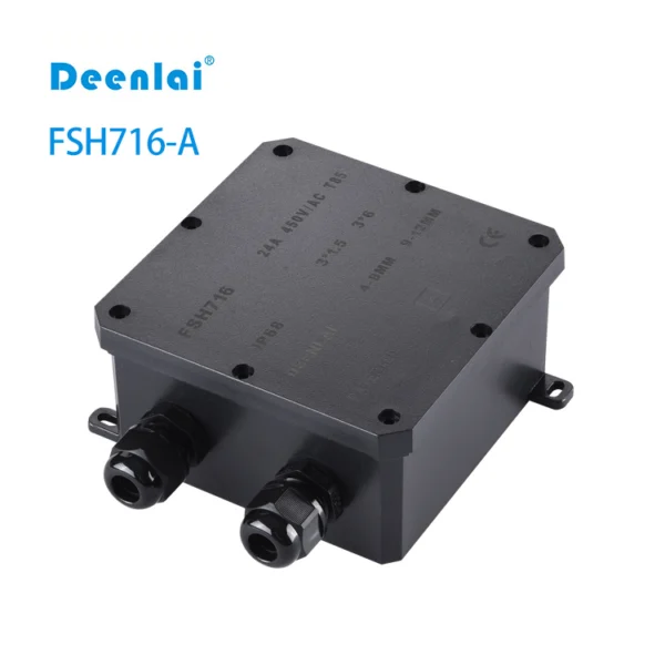 Hộp nối FSH716-A (2-cổng) IP68 – Vít inox 304, hỗ trợ PG7, PG9, M20