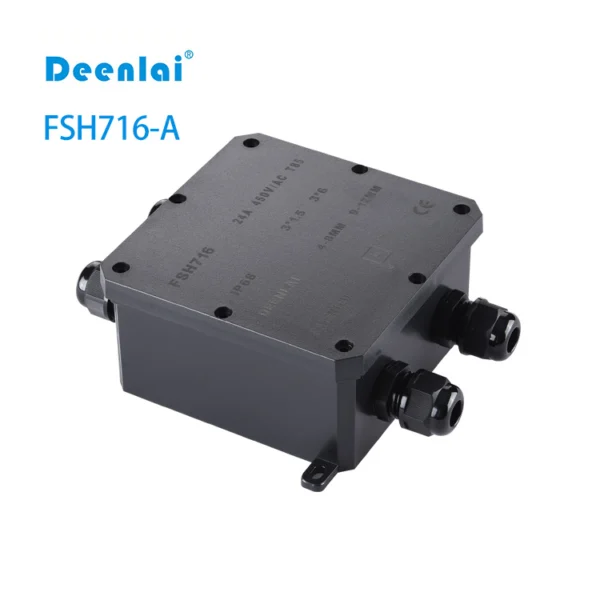 Hộp nối FSH716-A (6-cổng) IP68 – Vít inox 304, hỗ trợ PG7, PG9, M20