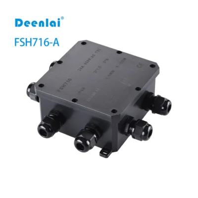 Hộp nối FSH716-A (6-cổng) IP68 – Vít inox 304, hỗ trợ PG7, PG9, M20