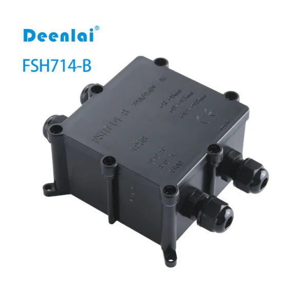 Hộp nối FSH714-B (4-cổng) IP68 – Vít inox 304, chống nước, 450V/24A