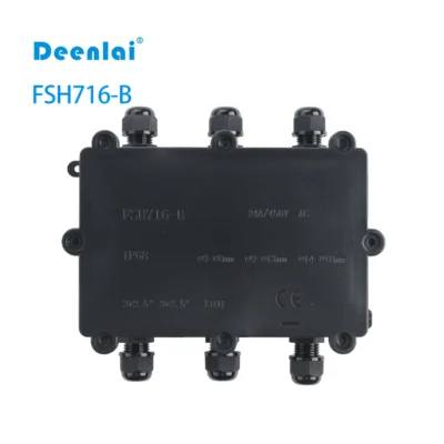 Hộp nối FSH716-B (6-cổng) IP68 – Vít inox 304, hỗ trợ PG7, PG9, M20