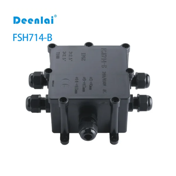 Hộp nối FSH714-B (5-cổng) IP68 – Vít inox 304, chống nước, 450V/24A