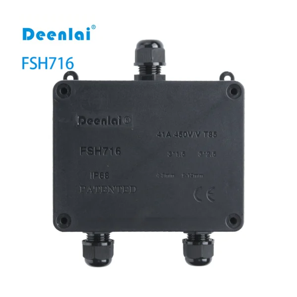 Hộp nối FSH716 (3-cổng) IP68 – Chống nước, 450V/24A, đạt chuẩn CE