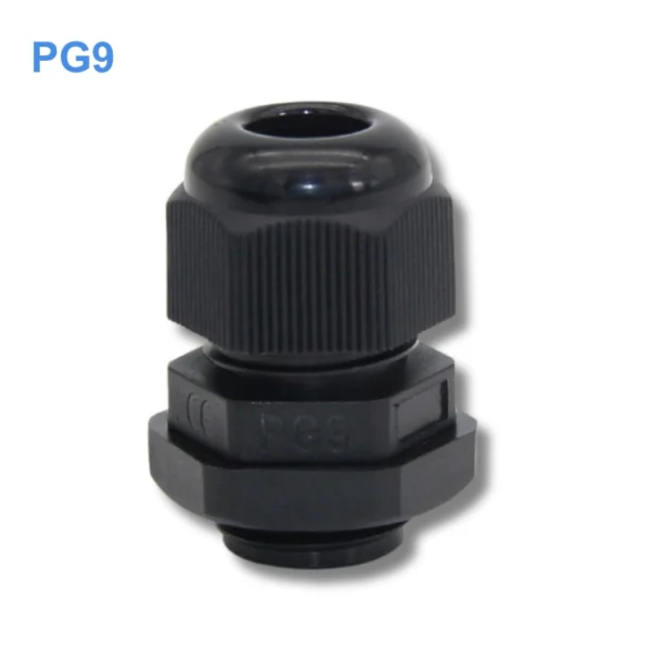 Ốc siết cáp nhựa PG9 màu đen–Chống nước, chống bụi IP67/IP68