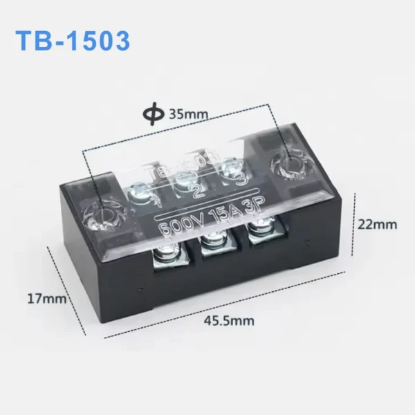Cầu đấu dây điện 3 cực-15A (domino điện) – TB-1503