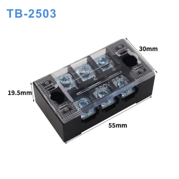 Cầu đấu dây điện 3 cực-25A (domino điện) - TB-2503