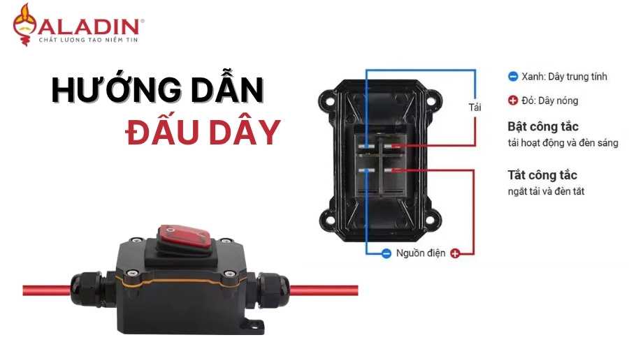Hướng dẫn lắp đặt hộp nối công tắc treo Aladin Electric đúng kỹ thuật
