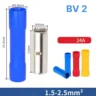 Đầu cos BV 2 nối thẳng bằng đồng bọc nhựa nối dây điện 1.5 ~ 2.5 mm²