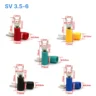 Đầu cos chữ Y SV 3.5-6 bọc nhựa PVC, lõi đồng mạ thiếc cho dây điện 2.5 ~ 4 mm², lỗ 6.4mm