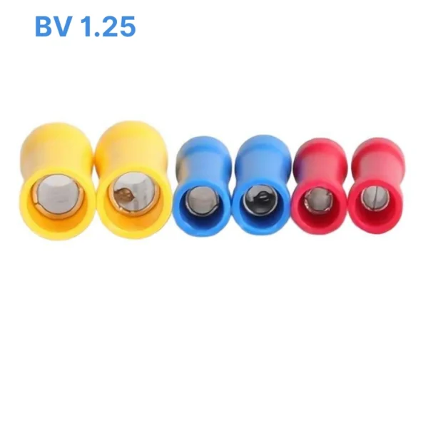 Đầu cos BV 1.25 nối thẳng bằng đồng bọc nhựa nối dây điện 0.5 – 1.5 mm²