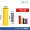 Đầu cos BV 3.5 nối thẳng bằng đồng bọc nhựa nối dây điện 2.5 ~ 4.0 mm²