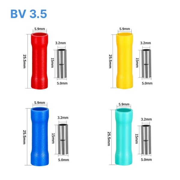 Đầu cos BV 3.5 nối thẳng bằng đồng bọc nhựa nối dây điện 2.5 ~ 4.0 mm²