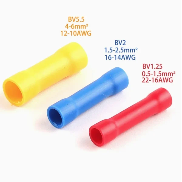 Đầu cos BV 3.5 nối thẳng bằng đồng bọc nhựa nối dây điện 2.5 ~ 4.0 mm²