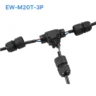 Đầu nối chống nước 3 đầu chữ T EW-M20T-3P, 3 PIN chuẩn IP68 dùng cho dây 8-12mm