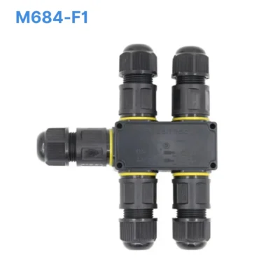 Đầu nối chữ T chống nước M684-F1, 3 PIN 5 đầu chuẩn IP68 dùng cho dây 6-11mm