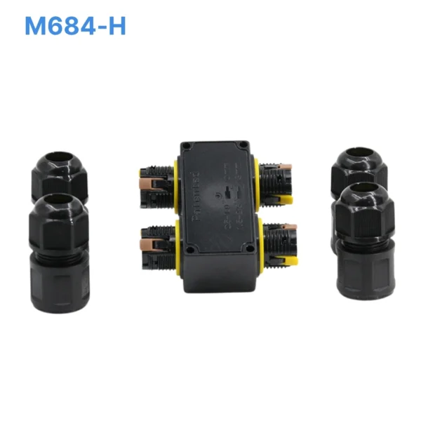 Đầu nối chống nước chữ H 4 đầu M684-H, 3 PIN chuẩn IP68 dùng cho dây 6-11mm