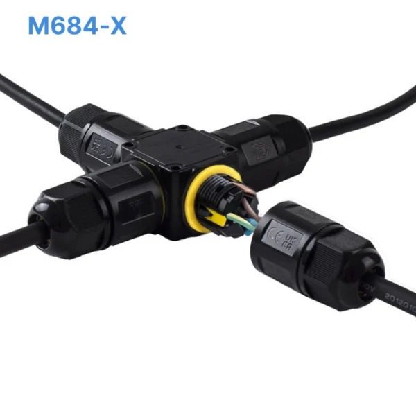 Đầu nối chống nước 4 đầu M684-X M20X, 3 PIN chuẩn IP68 dùng cho dây 5-9mm