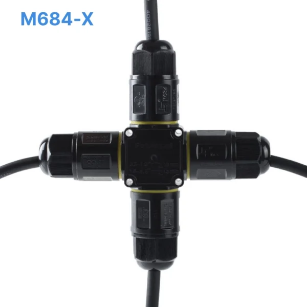 Đầu nối chống nước 4 đầu M684-X M20X, 3 PIN chuẩn IP68 dùng cho dây 5-9mm