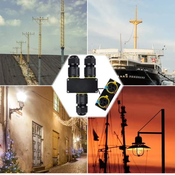 Đầu nối chữ Y chống nước M684-Y, 3 PIN chuẩn IP68 dùng cho dây 6-11mm