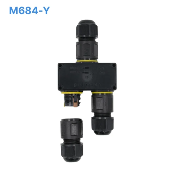 Đầu nối chữ Y chống nước M684-Y, 3 PIN chuẩn IP68 dùng cho dây 6-11mm