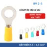 Đầu cos tròn RV 2-3 bọc nhựa PVC, lõi đồng mạ thiếc cho 1.5 ~ 2.5 mm², lỗ 3.2mm