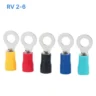 Đầu cos tròn RV 2-6 bọc nhựa PVC, lõi đồng mạ thiếc cho 1.5 ~ 2.5 mm², lỗ 6.4mm