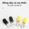 Đầu cos tròn RV 3.5-4 bọc nhựa PVC, lõi đồng mạ thiếc cho dây điện 2.5 ~ 4.0 mm², lỗ 4.3mm