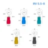 Đầu cos tròn RV 5.5-8 bọc nhựa PVC, lõi đồng mạ thiếc cho dây điện 4.0 ~ 6.0 mm², lỗ 8.4mm