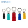Đầu cos tròn RV S1.25-3 bọc nhựa PVC, lõi đồng mạ thiếc cho dây điện 0.5 ~ 1.5 mm², lỗ 3.2mm