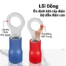 Đầu cos tròn RV S1.25-4 bọc nhựa PVC, lõi đồng mạ thiếc cho dây điện 0.5 ~ 1.5 mm², lỗ 4.2mm