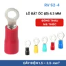 Đầu cos tròn RV S2-4 bọc nhựa PVC, lõi đồng mạ thiếc cho dây điện 1.5 ~ 2.5 mm², lỗ 4.3mm