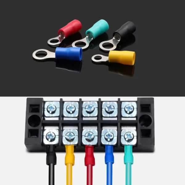 Đầu cos tròn RV S2-4 bọc nhựa PVC, lõi đồng mạ thiếc cho dây điện 1.5 ~ 2.5 mm², lỗ 4.3mm