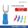 Đầu cos chữ Y SV 3.5-4 bọc nhựa PVC, lõi đồng mạ thiếc cho dây điện 2.5 ~ 4 mm², lỗ 4.3mm