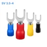Đầu cos chữ Y SV 3.5-4 bọc nhựa PVC, lõi đồng mạ thiếc cho dây điện 2.5 ~ 4 mm², lỗ 4.3mm